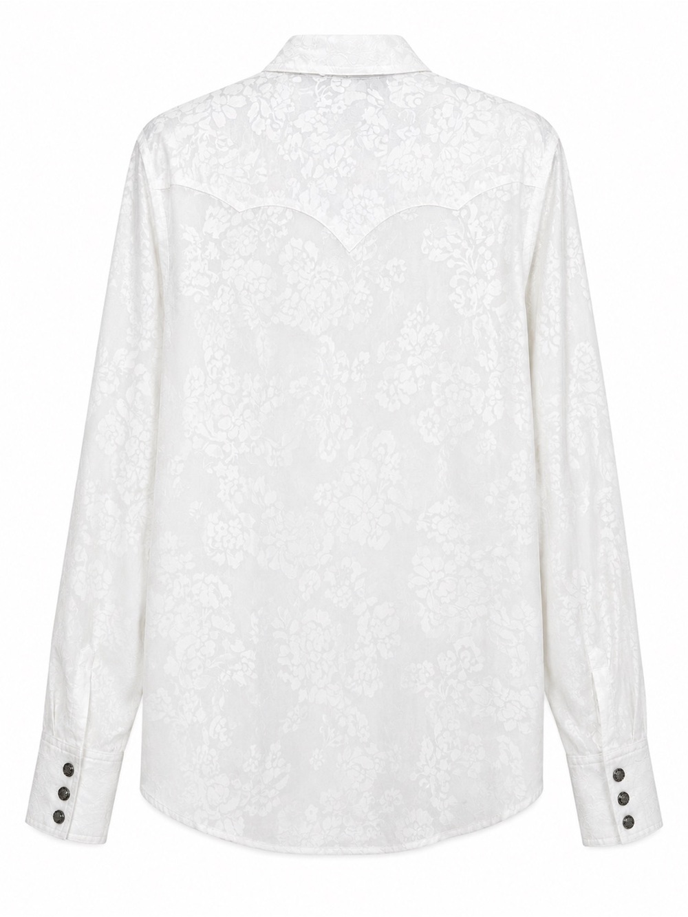 Ariat White Floral Jacquard Western-Style Shirt - Picture 4 of 5